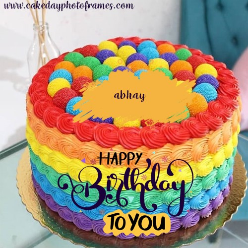 Happy Birthday wishes to abhay with cake image