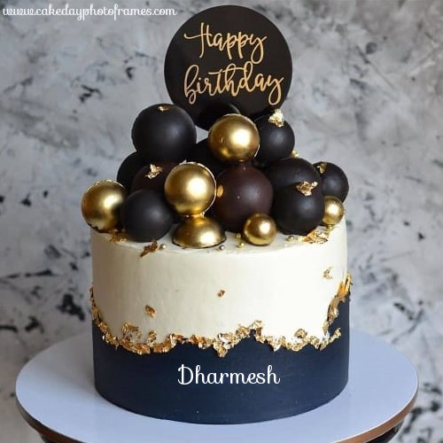 Happy Birthday Dharmesh cake with name image editor