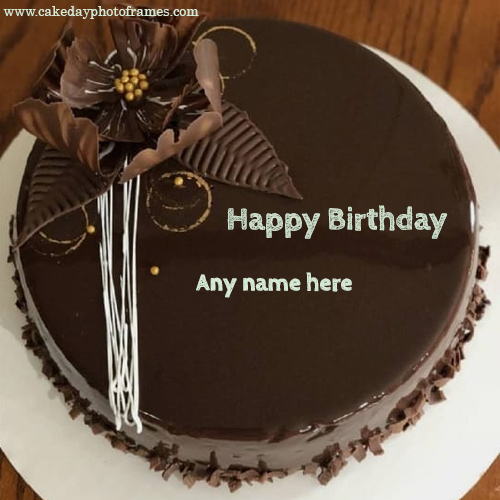 Special Wish on Chocolate cake pic with Name