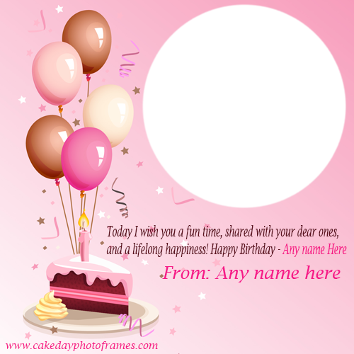 happy birthday greeting card with name and photo