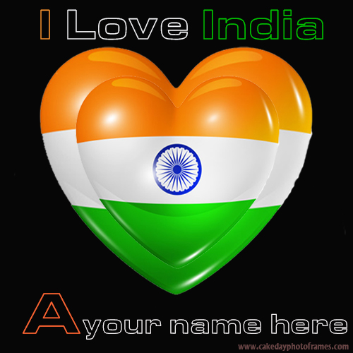 Write your name on Indian flag A alphabet name pic