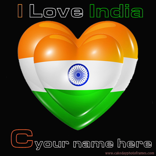 Write your name on Indian flag C alphabet name pic