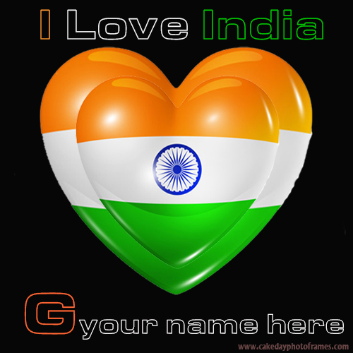 Write your name on Indian flag G alphabet name pic