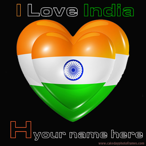 Write your name on Indian flag H alphabet name pic