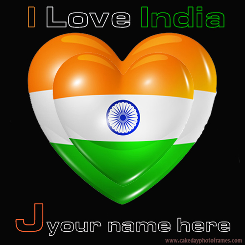 Write your name on Indian flag J alphabet name pic