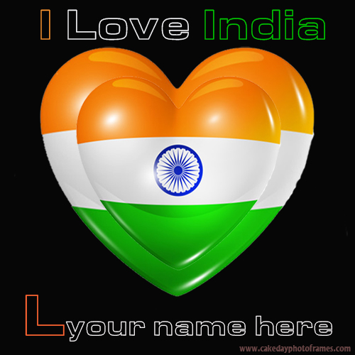 Write your name on Indian flag L alphabet name pic