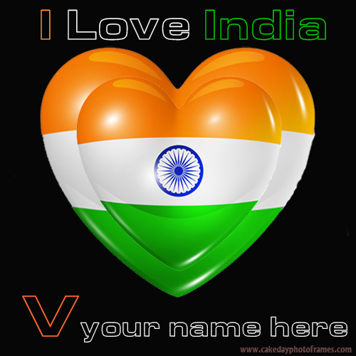 Write your name name on Indian flag V alphabet name pic