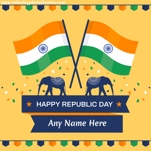 happy republic day 2020 greeting card with name