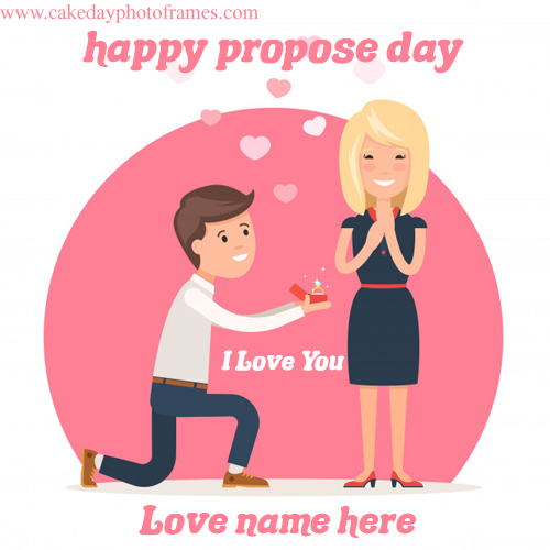 Latest Happy Propose Day Card with Name
