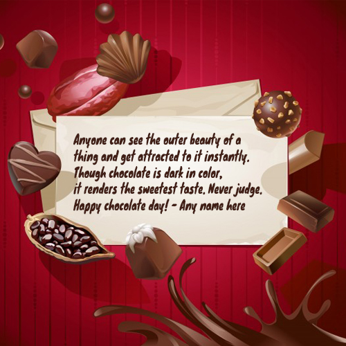 happy chocolate day 2020 card with name