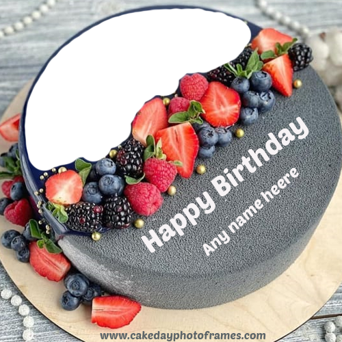 happy birthday cake with name and photo free download