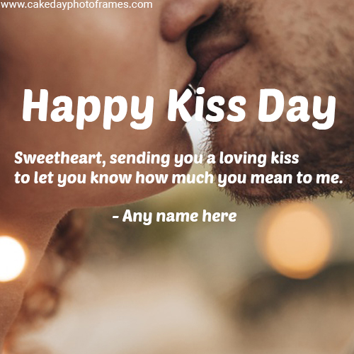 happy kiss day 2020 card with name pic
