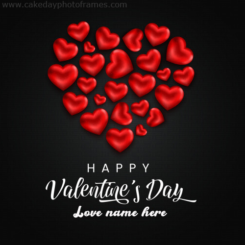 Make a Happy Valentines Day card with name photo