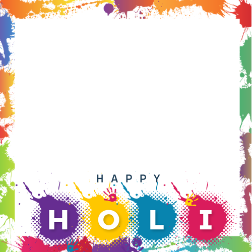 Happy Holi wishes 2020 card with photo
