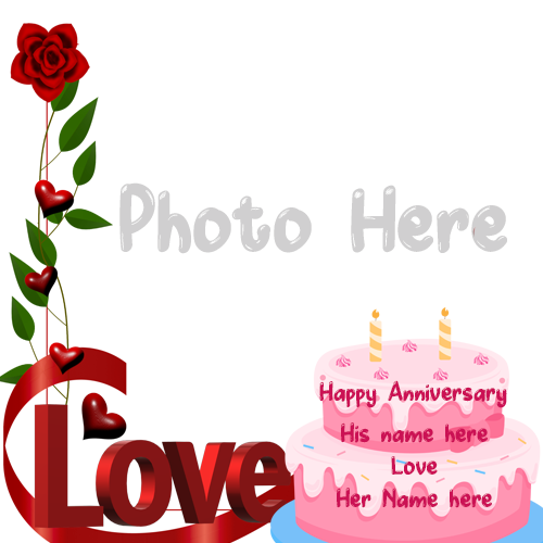 Wedding Anniversary Card With Name and Photo Free