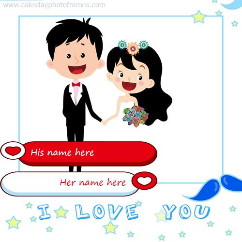 Love Photo frame with Couple Name and Photo