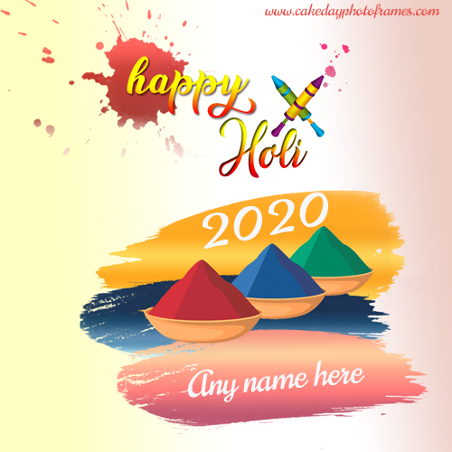 holi 2020 special card with name for free download