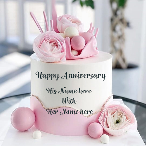 happy anniversary cake with name edit