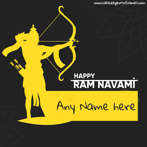 Happy Ram Navami wishes card with Name