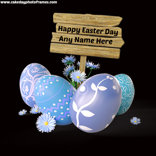 happy easter day 2020 greeting card with name