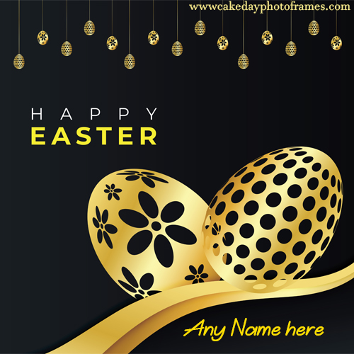 happy easter day wishes card with name edit