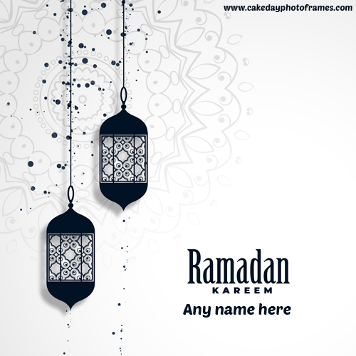 happy ramadan greeting card with name