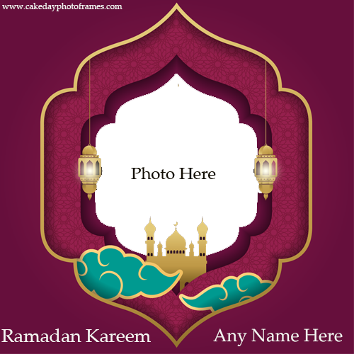 Ramadan Kareem Greeting Card With Name And Photo