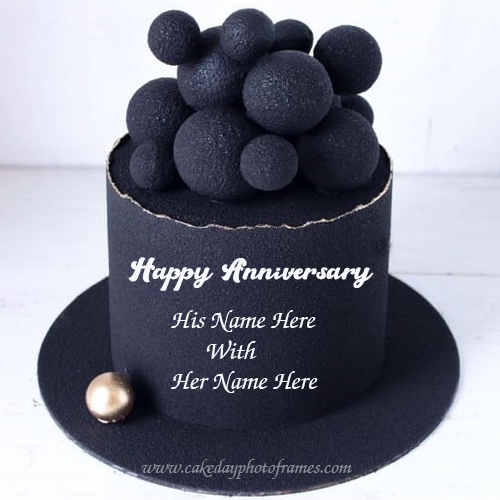 Awesome Happy Anniversary wishes cake with name