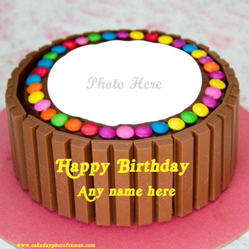 kit kat birthday cake with name and photo edit