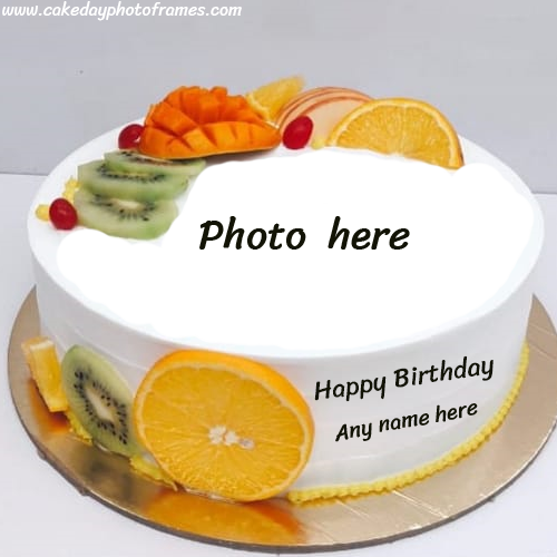 Online Happy Birthday cake with Name & photo editor | cakedayphotoframes