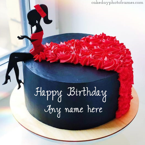 Lovely Happy Birthday Doll Cake with Name Edit ...