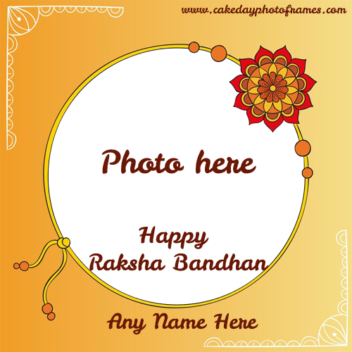 Happy Raksha Bandhan Card with Name & Photo