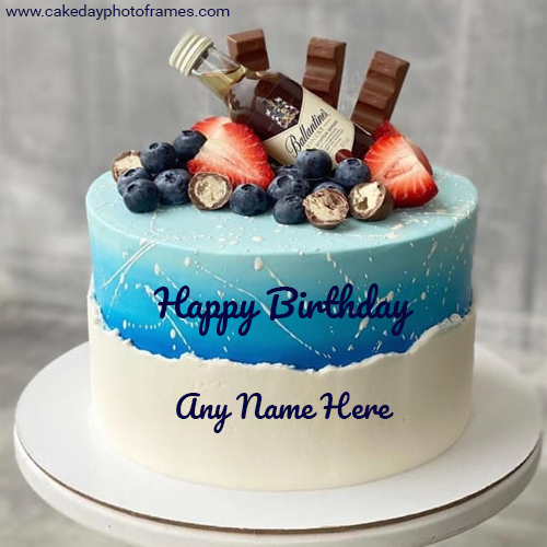 Beautiful chocolate Happy Birthday Cake with Name