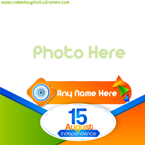 Happy Independence Day Photo frame with Name Edit