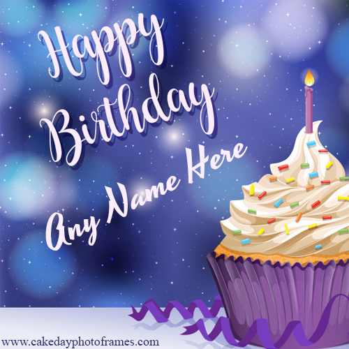 amazing happy birthday card with name editor online