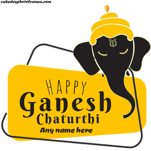 Happy Ganesh Chaturthi wishes card with name editor