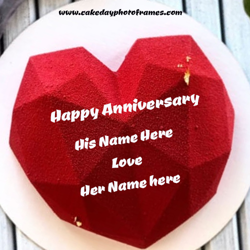 Anniversary cake wishes with Name of Couple