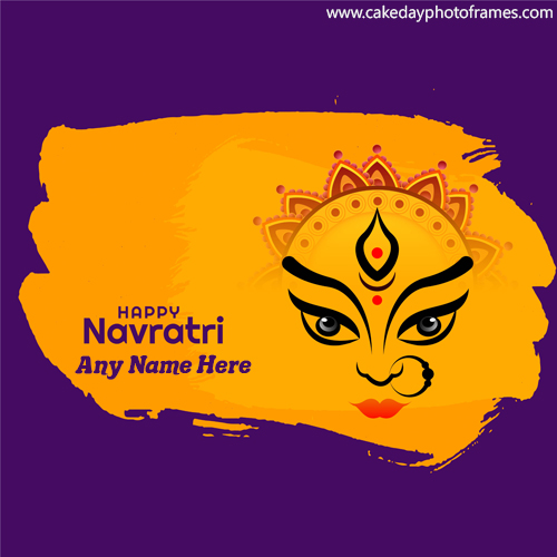 Happy Navratri greeting Cake with Name editor image
