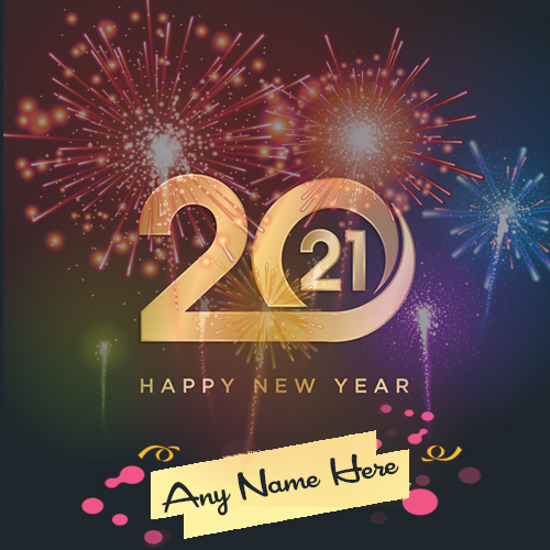 Happy New Year 2021 Card with Name editor