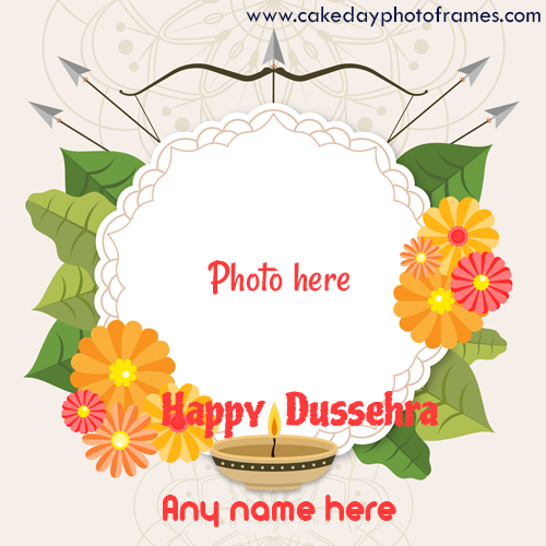 happy dussehra 2020 wishes card with name and photo edit