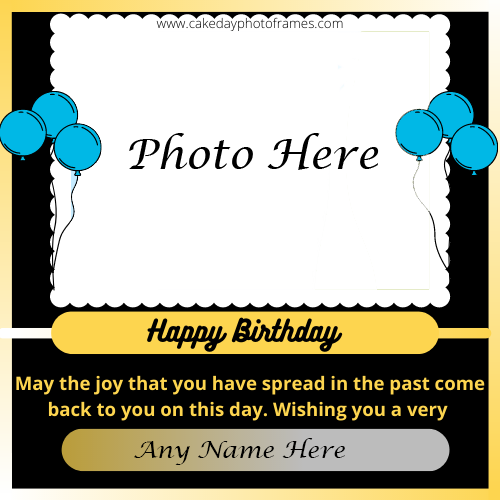 happy birthday card with name and photo edit online