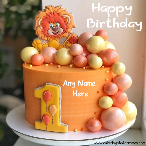 1st Happy Birthday Cake with Name Free Edit