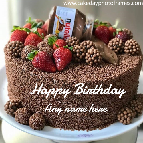 Nutella chocolate birthday cake with name edit