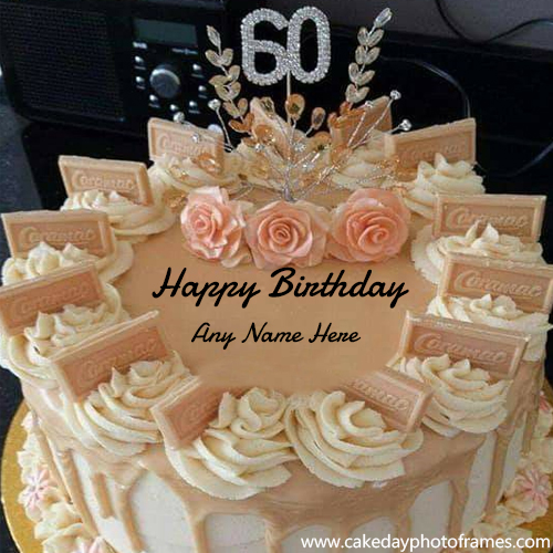 Special 60th Birthday Greetings with Name on Special Cake