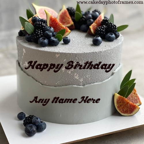 Blueberry Birthday Chocolate Cake with Name edit
