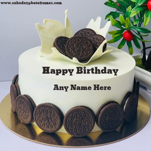Happy Birthday Oreo Cake with Name Edit Online