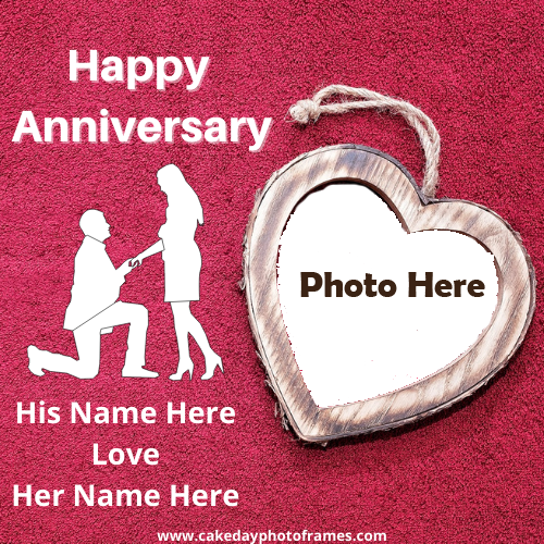 Happy Anniversary Photoframe with Couple Name