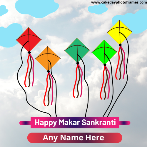 Happy Uttarayan Festival Wishes With Name Edit