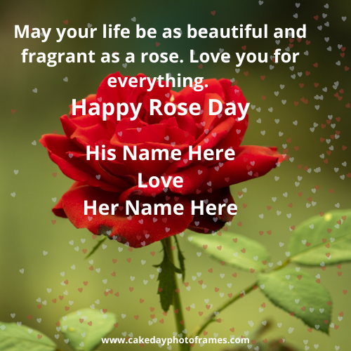 Lovely Happy Rose day with Couple Name Editor