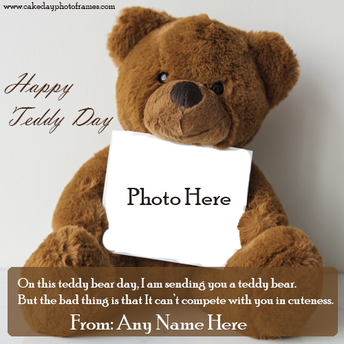 Happy Teddy Day 2021 Card with Name and Photo